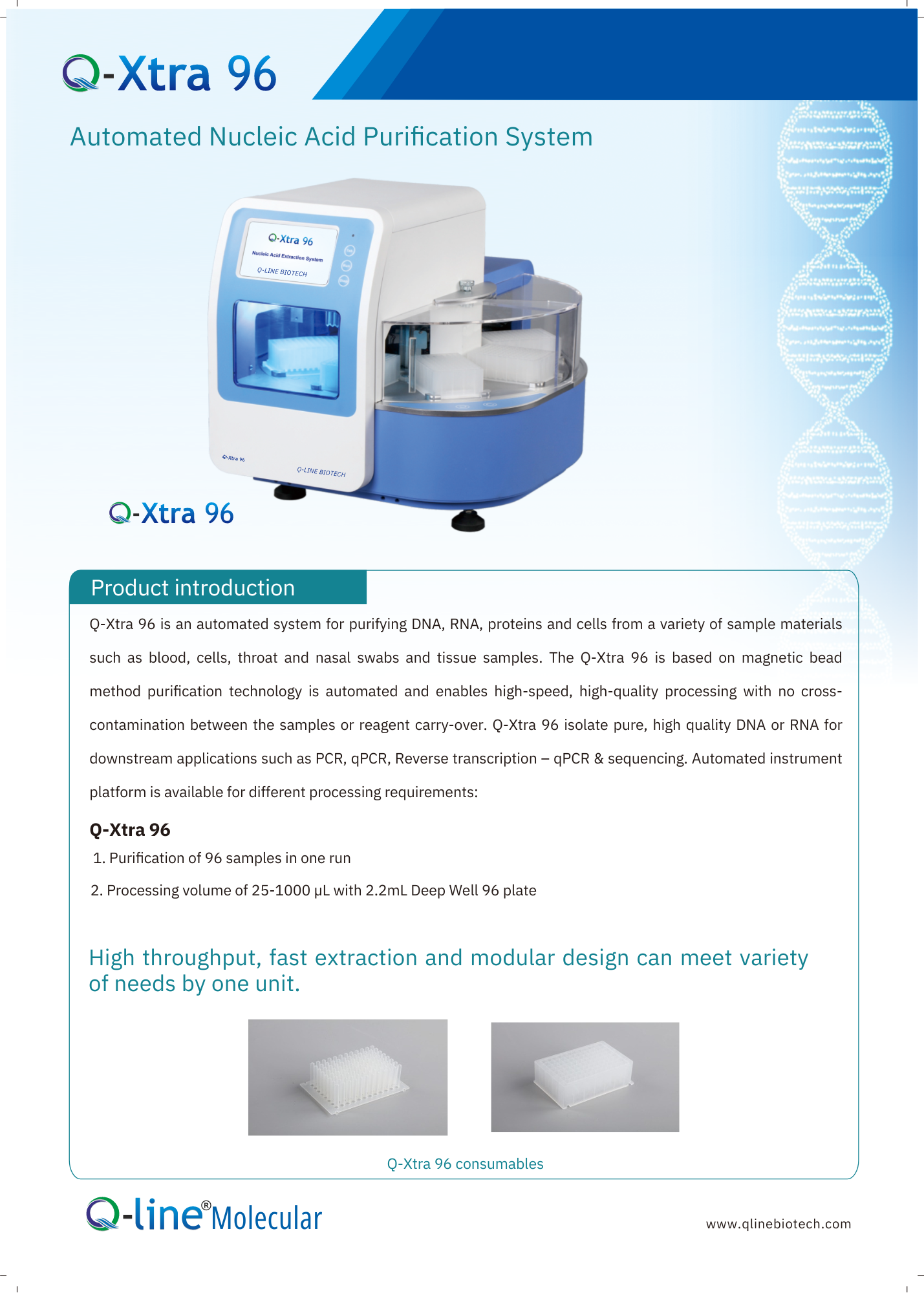 Q-Xtra 96 automated system Extraction system